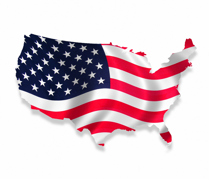 USA flag shape waving medium